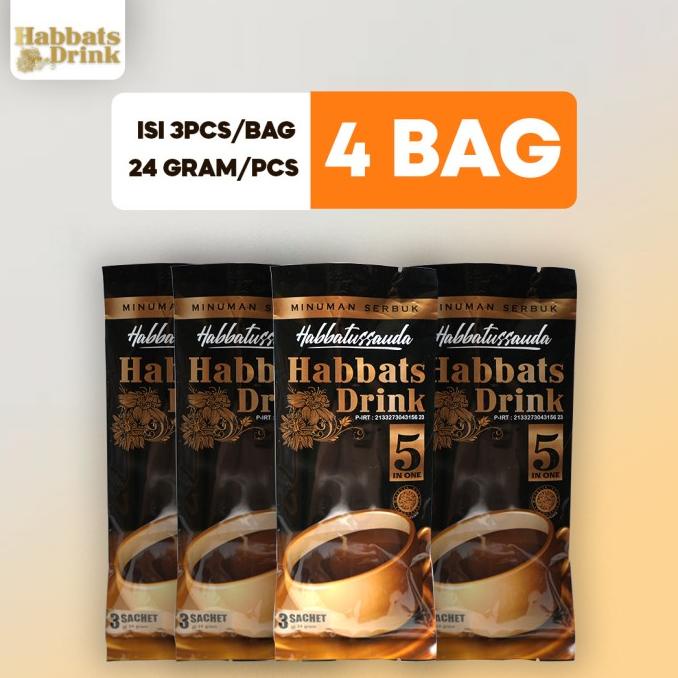 

monggo] Minuman Instan Habbatussauda - Habbats Drink isi 3 Sachet - 4 bag