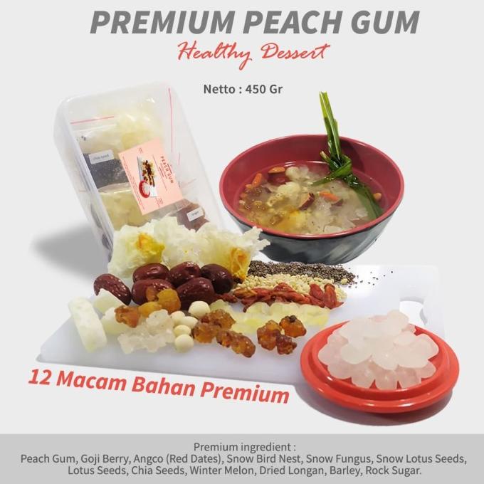 

Ready oke] peach gum collagen dessert Premium paket komplit 12 bahan porsi Family