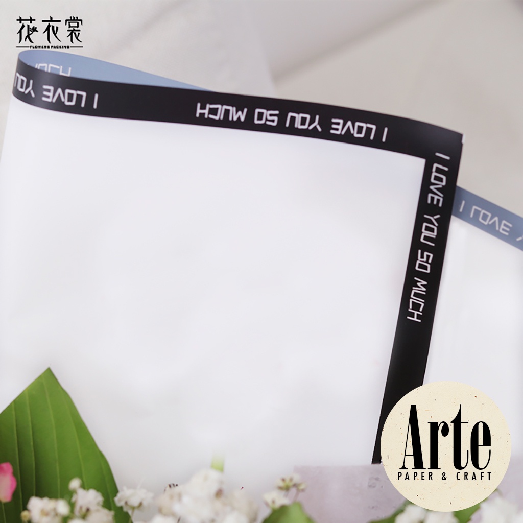 

RB 20 Lembar Cellophane Bingkai Frame Matte Triple Line Ori Sinowrap Bingkai Buket Bunga Korean