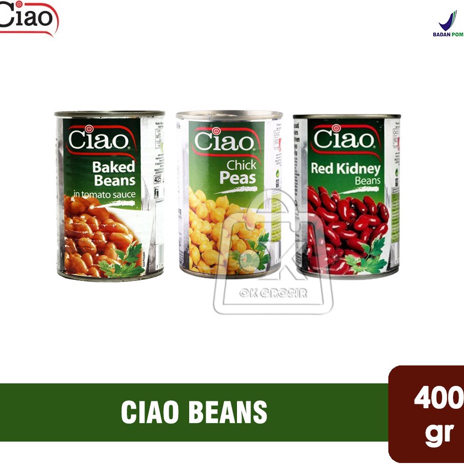 

✽Kirim Sekarang✪➮ 7A6SY Kacang Merah Kaleng CIAO / Chick Peas / Baked Beans (Kaleng 400gr) J69 ➘Grosir