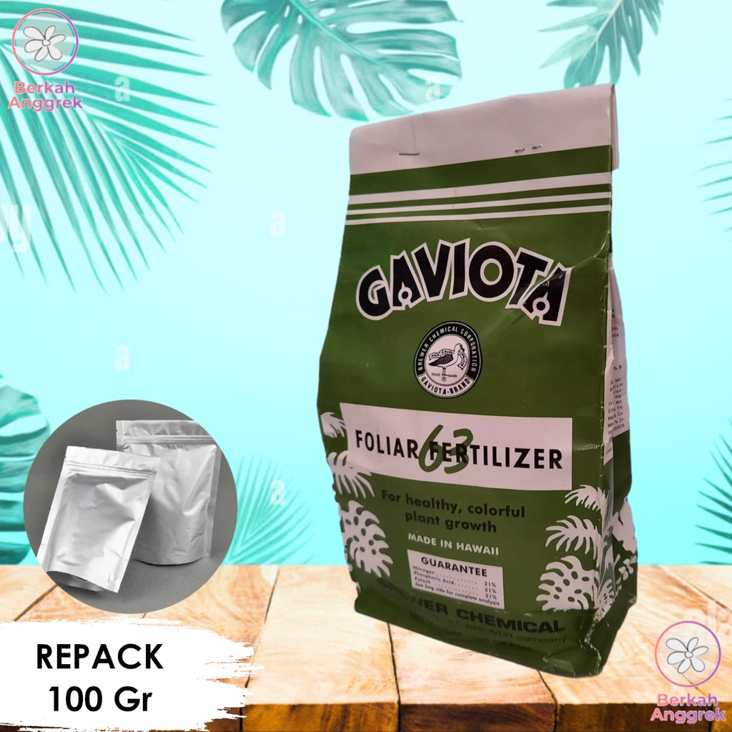 Gaviota 63 100 Gram Pupuk Daun Anggrek Aglonema Tanamn Hias