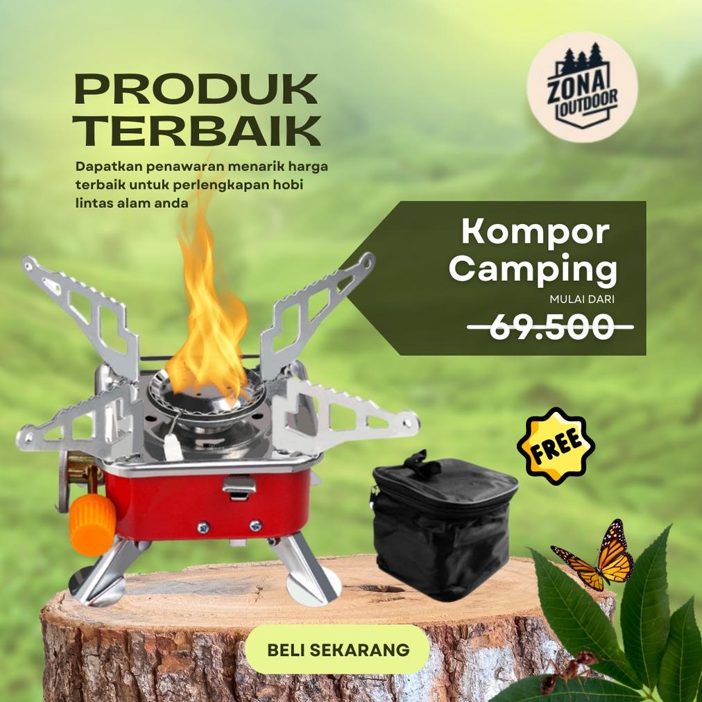Kompor camping portable mini kotak tabung gas kovar set masak / kompor mini portable Kompor Lipat