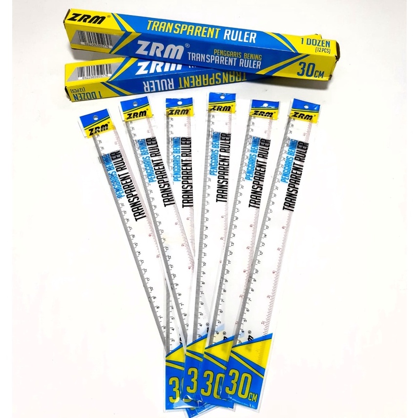

✸Best❇ MSABU Harga Grosir ( 1packs /12pcs ) Penggaris Plastik Panjang 30cm ZRM The Best I65 Super Promo