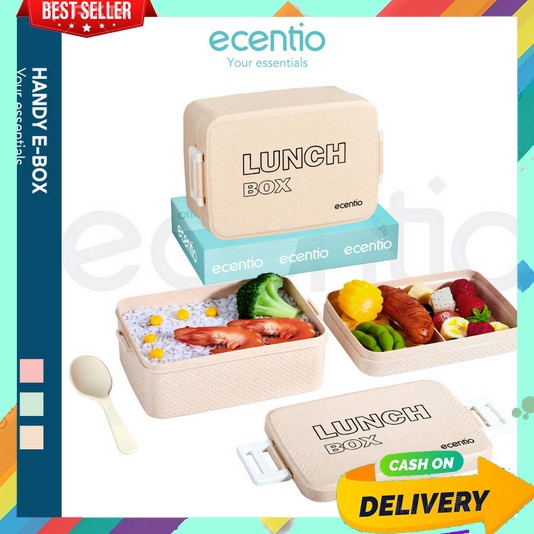 Kotak Makan Lunch Box 1 Set Lengkap Murah Anak Penyimpanan Bekall Satuset Free Alat Sendok Garpu Sum