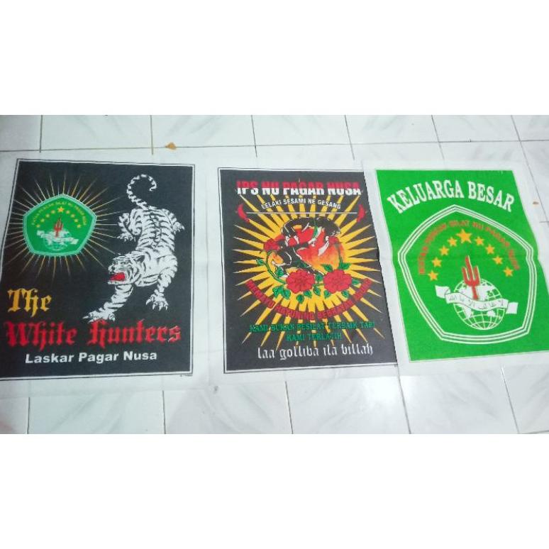 Variasi Poster Dinding Pagar Nusa | Kanfas Logo Lambang Pagar Nusa Motor Original