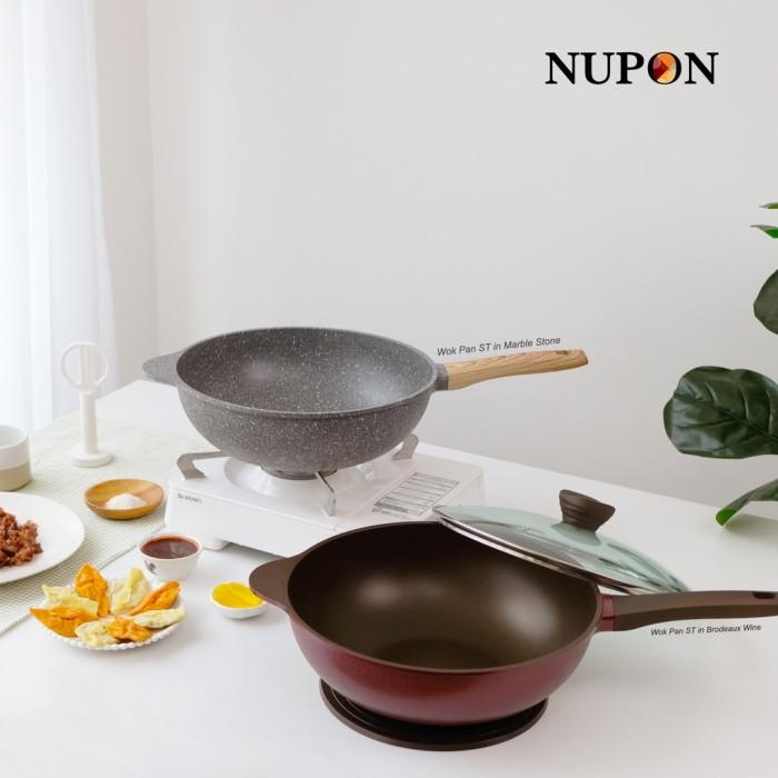 Wok Pan Nupon 32 Cm Marble Coating - Induction Bottom Wood Pattern