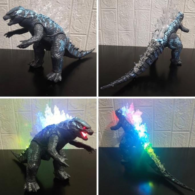 Mainan Dino Godzilla Besar Baterai Jalan Nyala Lampu Suara Dinosaurus