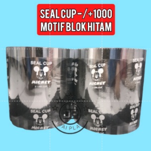 ☂Aqn PLASTIK LID CUP SEALER CUP SEAL CUP 1000 CUP BLOK HITAM POLOS BLACK n Terlaris Terlaku..