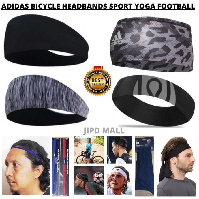 Ikat Kepala Headband Sport Adidas Ori & Bandana Biasa Sepeda Bola Yoga