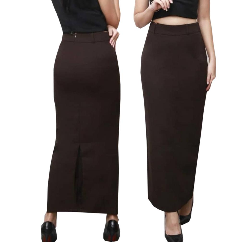 Model Baru Rok Kerja Wanita Panjang  Model Rempel Belakang / Rok Formal Kantor / Rok Span Hitam Panj