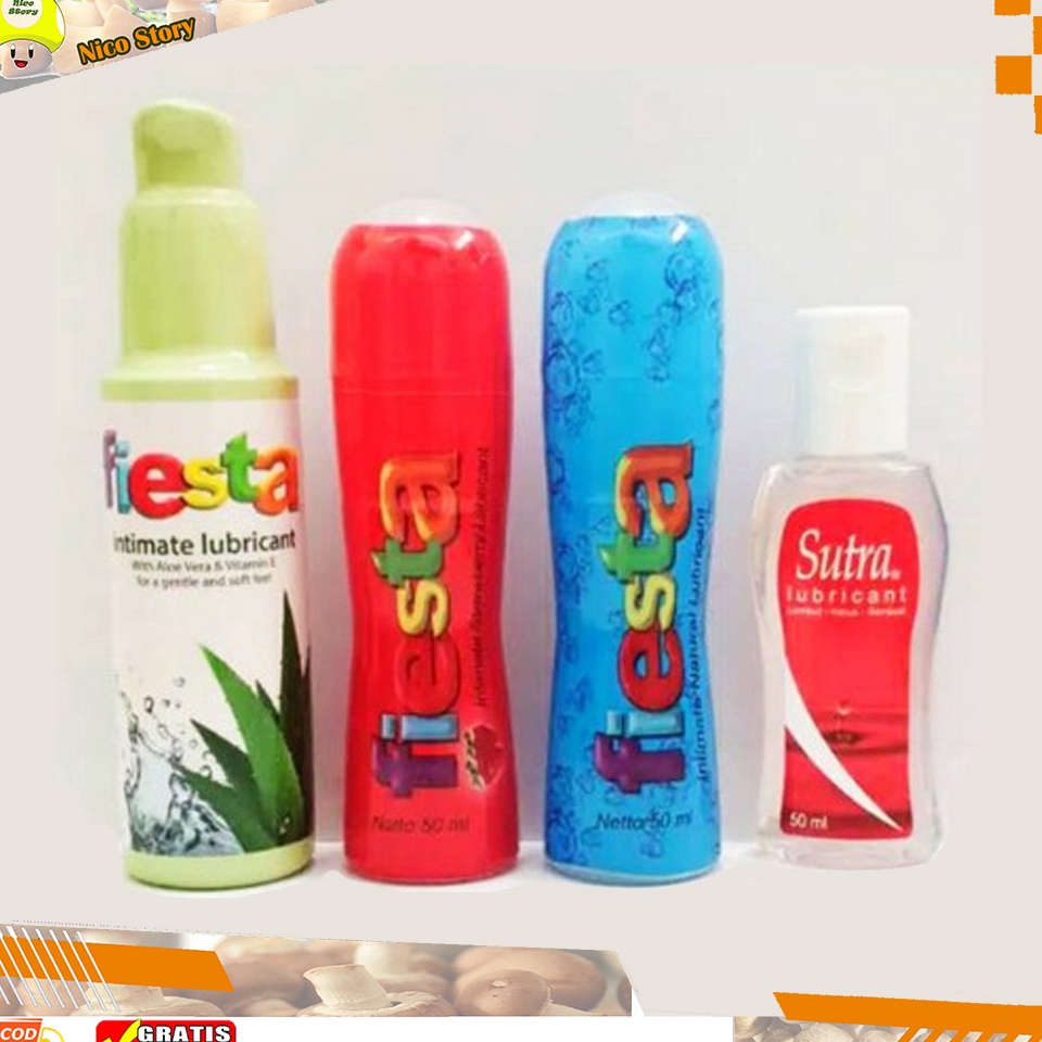TrxE9q4P (NCS) Sutra Fiesta Lubricant Pelumas Waterbased Strawberry Natural 50ML 50 ML Aloe Vera Alo
