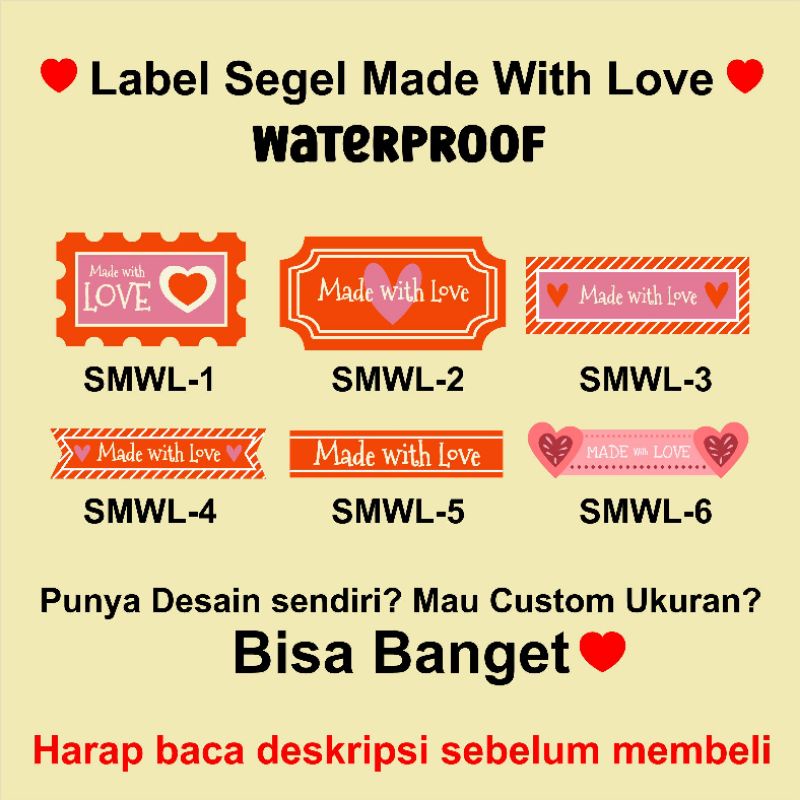 

Stiker Label Segel Made With Love