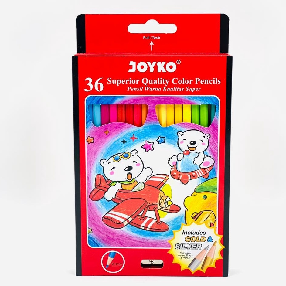 

Terkini Pensil Gambar Warna Joyko 36 Warna Color Panjang CP-36PB CP 36PB 52