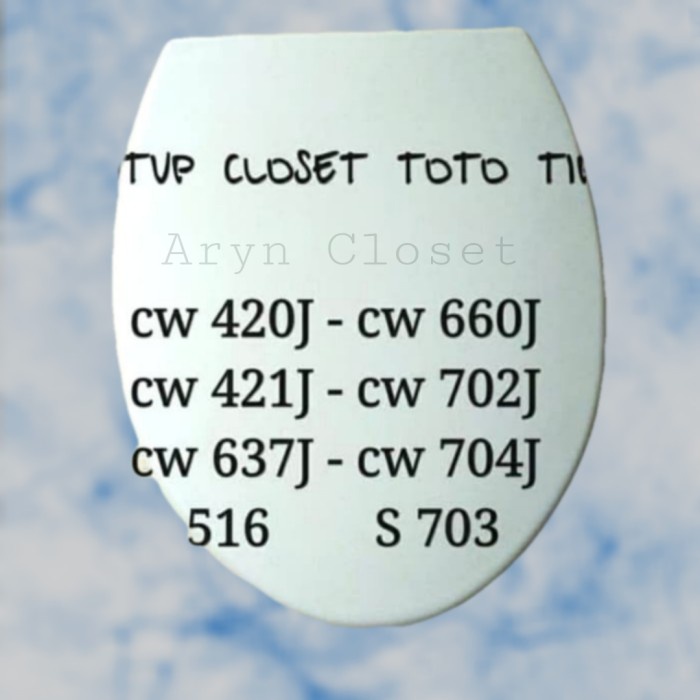 Tutup Closet Duduk / Cover Closet / Untuk Toto