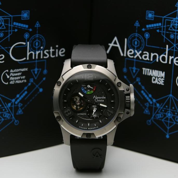 COD ORIGINAL Jam Tangan Pria Cowok Alexandre Christie Titanium Automatic AC 6295 / AC6295 / 6295 Rub