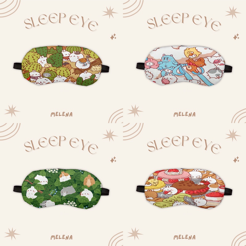Penutup Mata | Blindfold | kacamata tidur | Pendingin Gel Motif Karakter Lucu 14