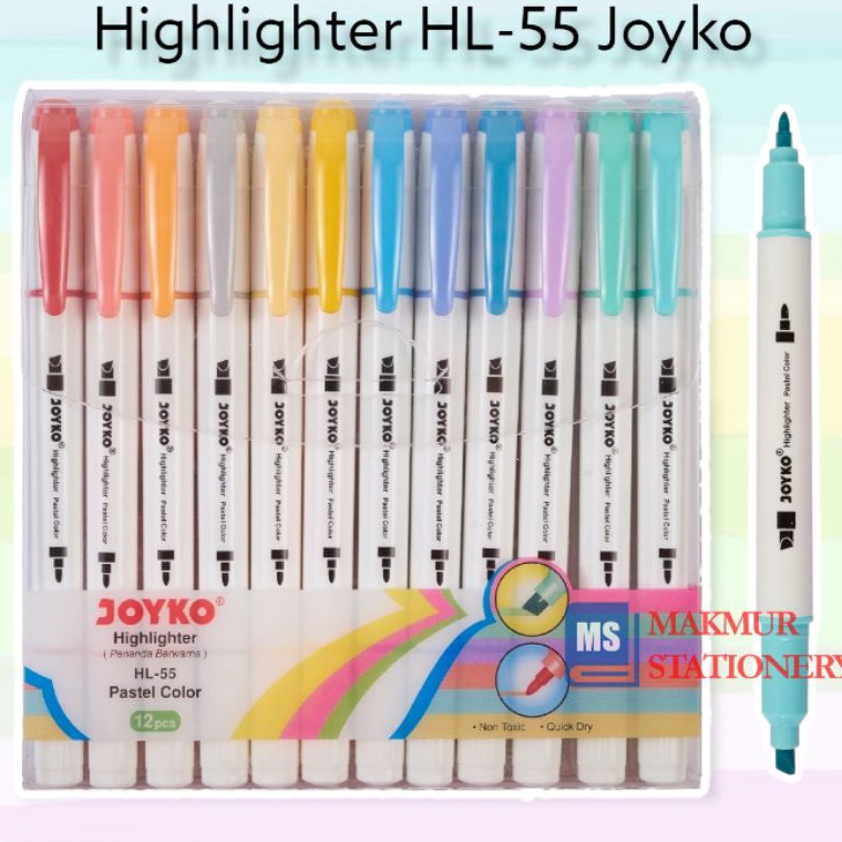 

Highlighter/Penanda Joyko Pastel 12 Warna (1 Set) HL-55 49