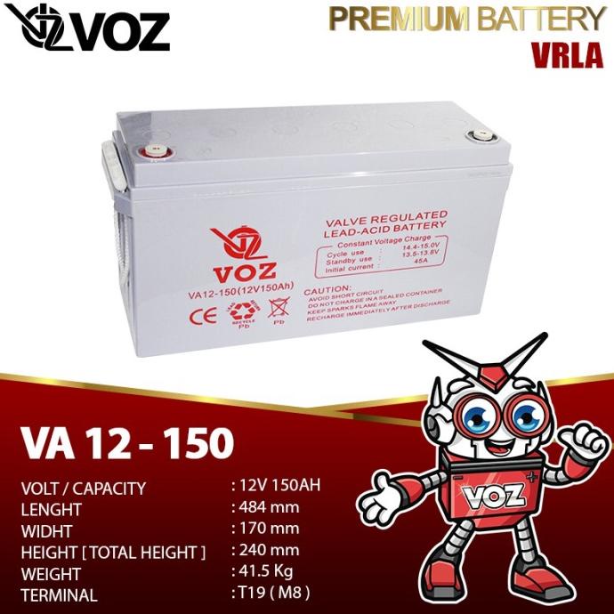 TERBARU  VOZ Battery VA 12-150 (12V 150AH) VRLA Deep Cycle PALING DICARI