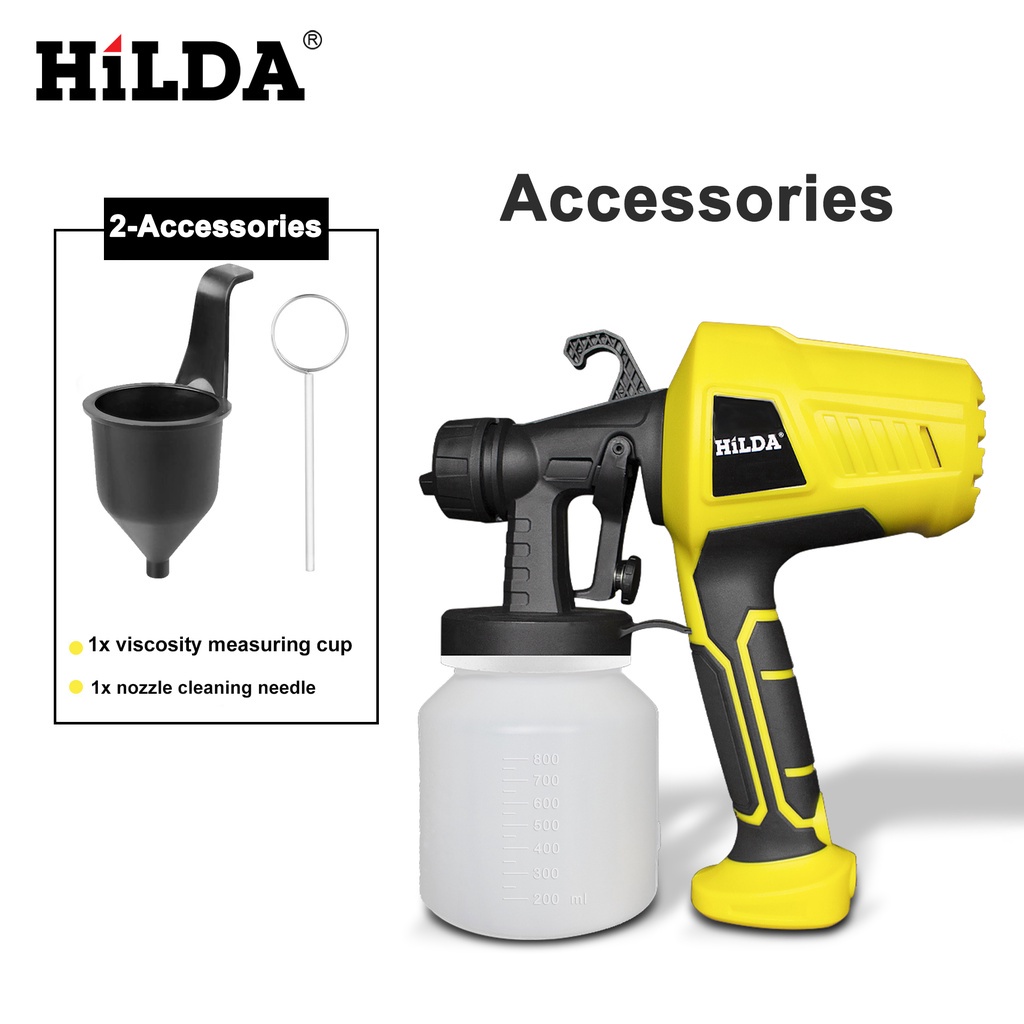 HILDA Spray Gun Elektrik Alat Semprot Cat Elektrik Spray Gun 500Watt 800Ml