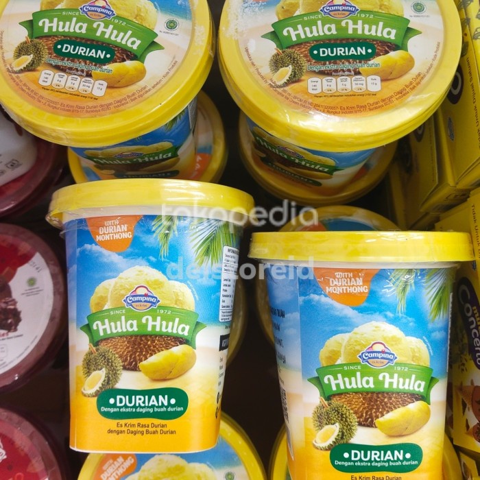 Terlaris Hulahoop Campina Ice Cream Hula-Hula Rasa Durian 350 Ml