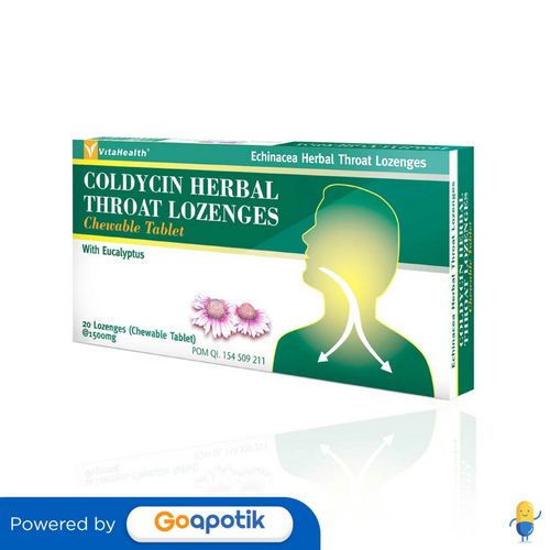 

VITAHEALTH COLDYCIN HERBAL THROAT LOZENGES BOX 20 TABLET