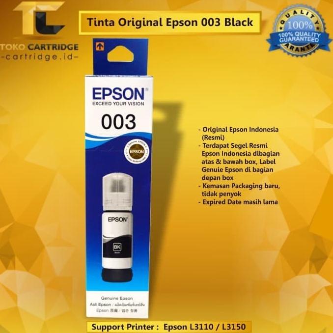 Tinta Epson 003 black Original Refill Ink Printer L3110 L3150 L 3110
