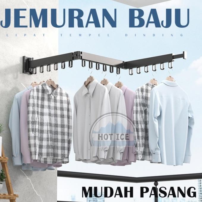 Jemuran Dinding Baju aluminium jemuran Lipat Gantung