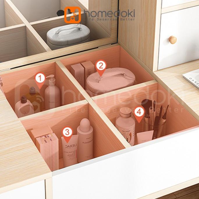 Meja Rias / Meja rias flip-top / Meja Rias Minimalis Kaki Kayu Solid