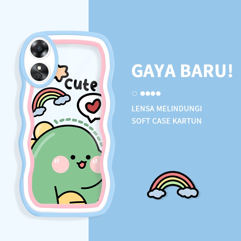 Casing Ponsel untuk OPPO A17K A1K A31 A33 2020 A32 A35 A36 A37F A39 Case Kartun Lucu Beruntung Berwa