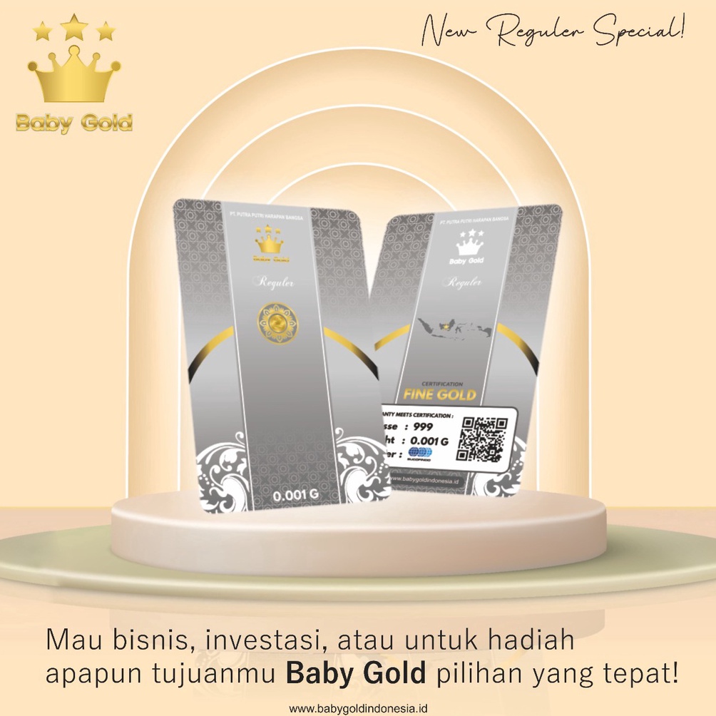 ❄ Baby Gold Emas Mini 0,001 gram Logam Mulia 0.001 Gram 60