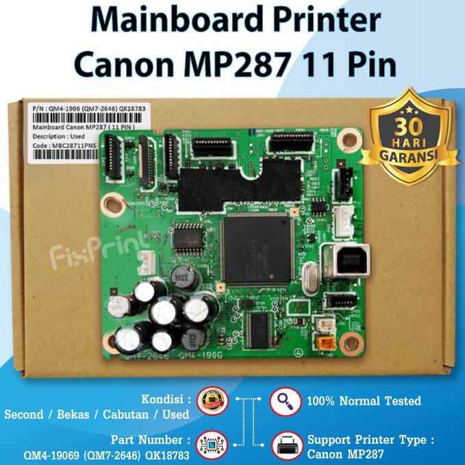 Siap Kirim.. Mainboard Printer Canon MP287 Original Cabutan Board Motherboard MP287 MP 287