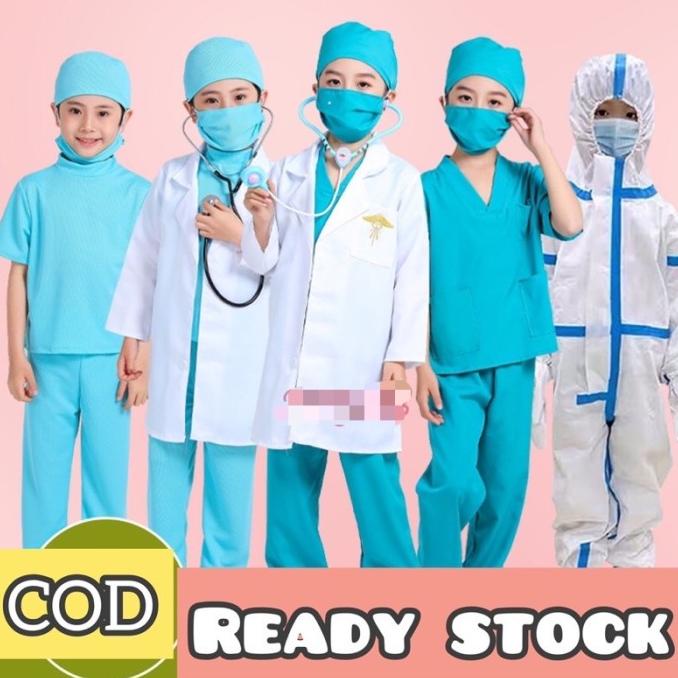 Baju Dokter Anak - Seragam Dokter Anak - Baju Dokter Bedah Kostum Anak