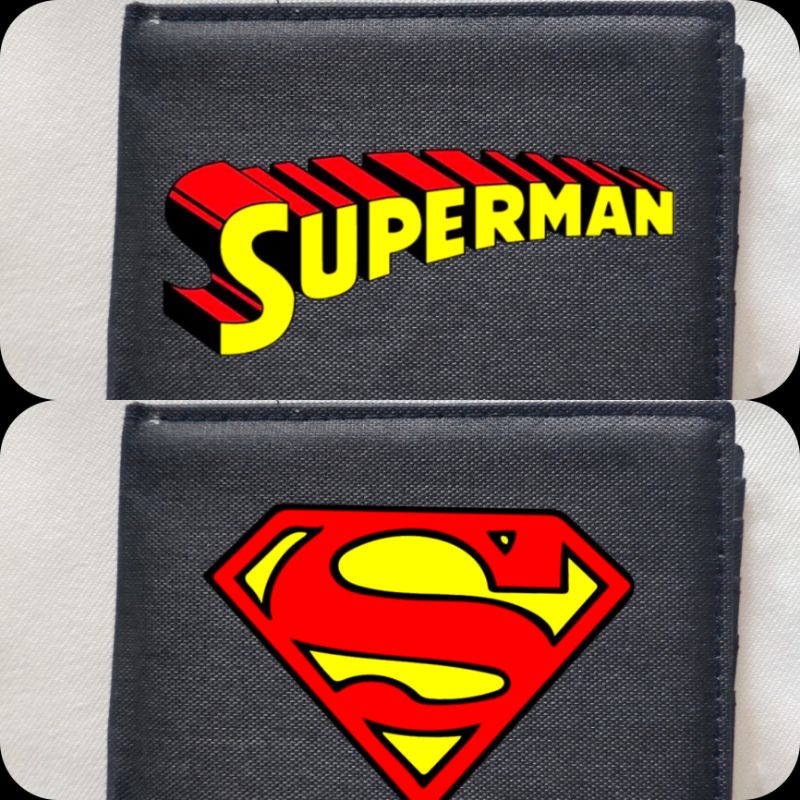 Dompet Kanvas Superman Distro Keren / Dompet Lipat Resleting Pria Logo Superman Bahan 100% Kanvas Pr