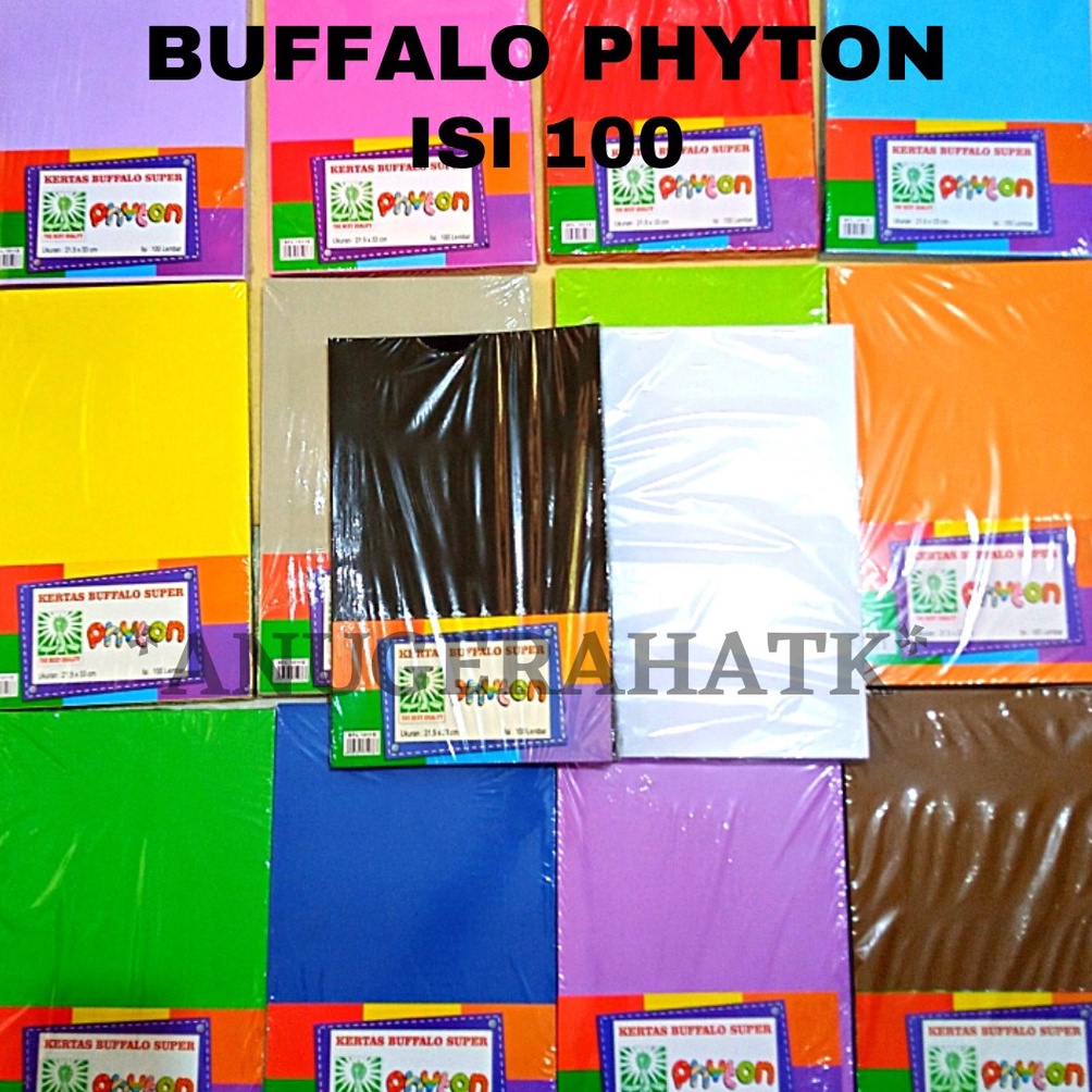 

← (1Pack isi 100lbr) Kertas Cover Jilid Bufalo uk f4 Merk Phyton yg Asli Seller