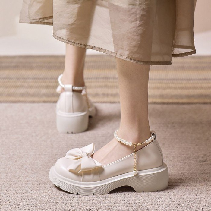 TERBARU SEPATU SEMI BOOTS KULIT WEDGES WANITA IMPORT KOREA PEARL DOCMART SHOES