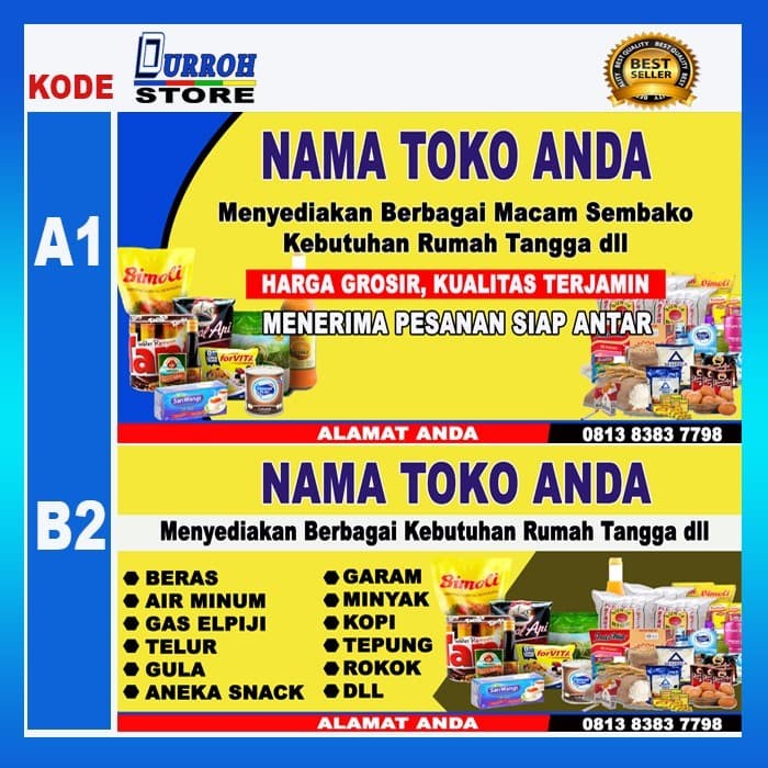 Best Seller Spanduk / Banner Toko Kelontong / Sembako
