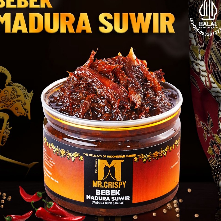 

Big Sale Bebek Madura Suwir/Sambel Bebek Madura/Bumbu Ireng Asli Madura Mr.Crispy