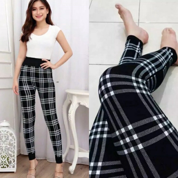 ➧✾ CELANA LEGGING WANITA MOTIF KOTAK IMPORT Best