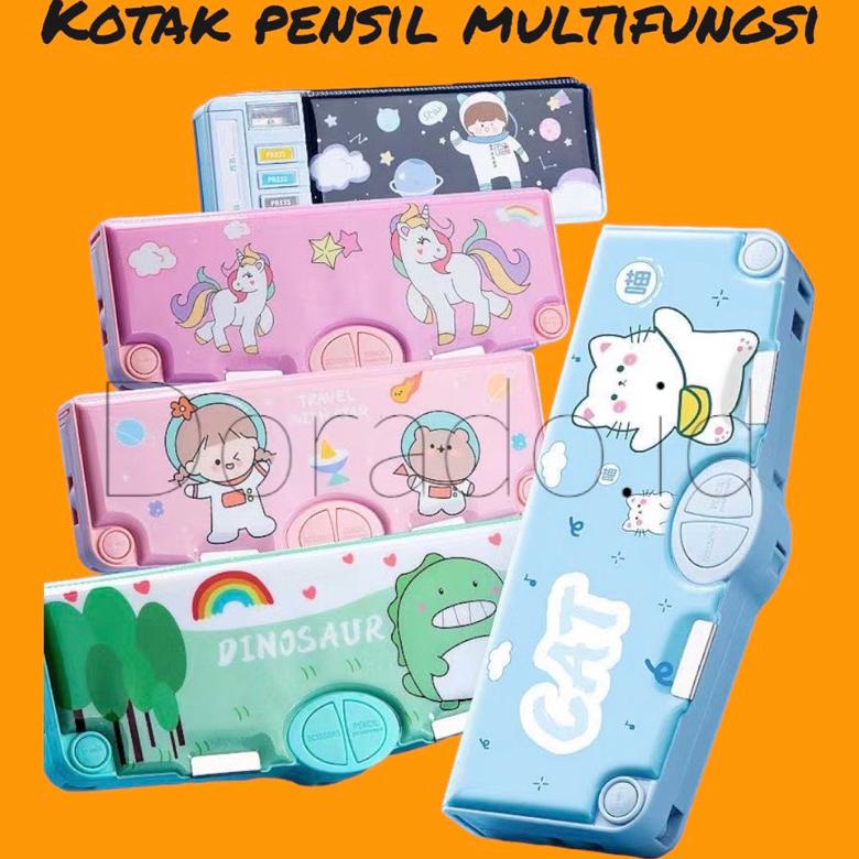 

8.8 Kotak Pensil Multifungsi Lengkap Peruncing Gunting Isolasi Penghapus Penggaris Grosir !!