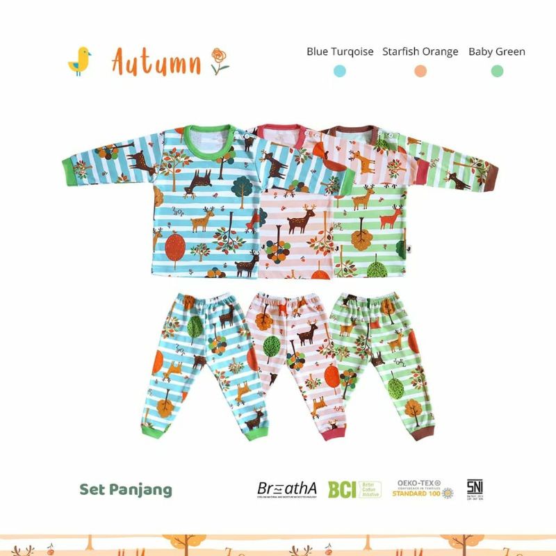 Setelan Panjang Bayi isi 3 Stel Joel Autumn / Long Sleeve Set Baby / Pakaian Bayi