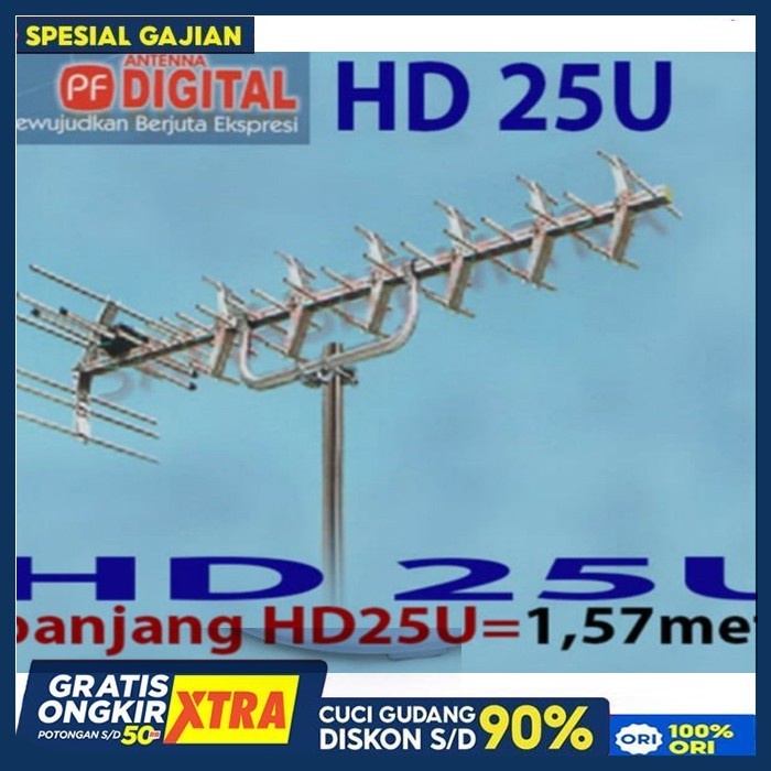 NEW SERIES ANTENA TV PF HDU -25 - DIGITAL / ANALOG VERY HIGH GAIN ANTENA ORIGINAL TERBARU