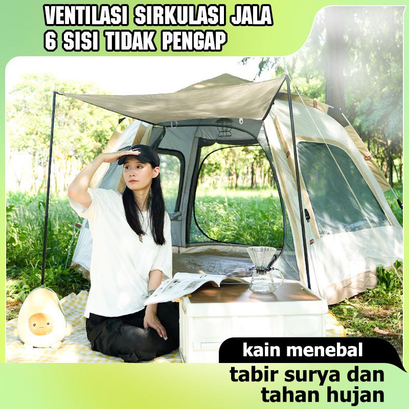 tenda camping 4/5/6/7/8 orang  Tenda besar Tahan angin  tahan hujan tenda otomatis tenda camping 4 o