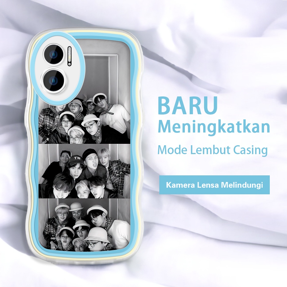 Redmi 10 10A 10C 12C 9A 9T 9C K40S Xiaomi INS BTS BT21 Foto hitam dan putih Cool Kor Kesing case hp 