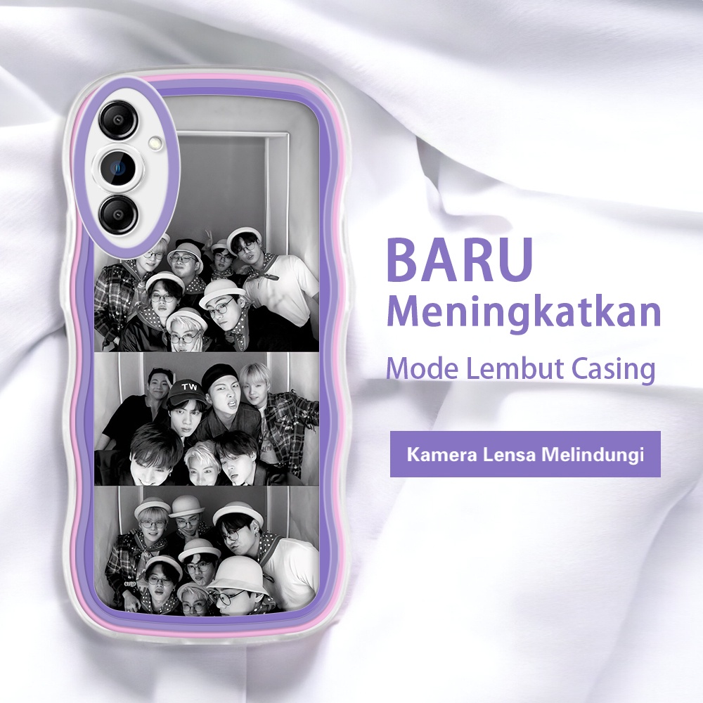 Samsung A04E A14 A13 A20 A22 A21S A20S A23 A30 A30S 5G 4G INS BTS BT21 Foto hitam dan putih Cool Kor