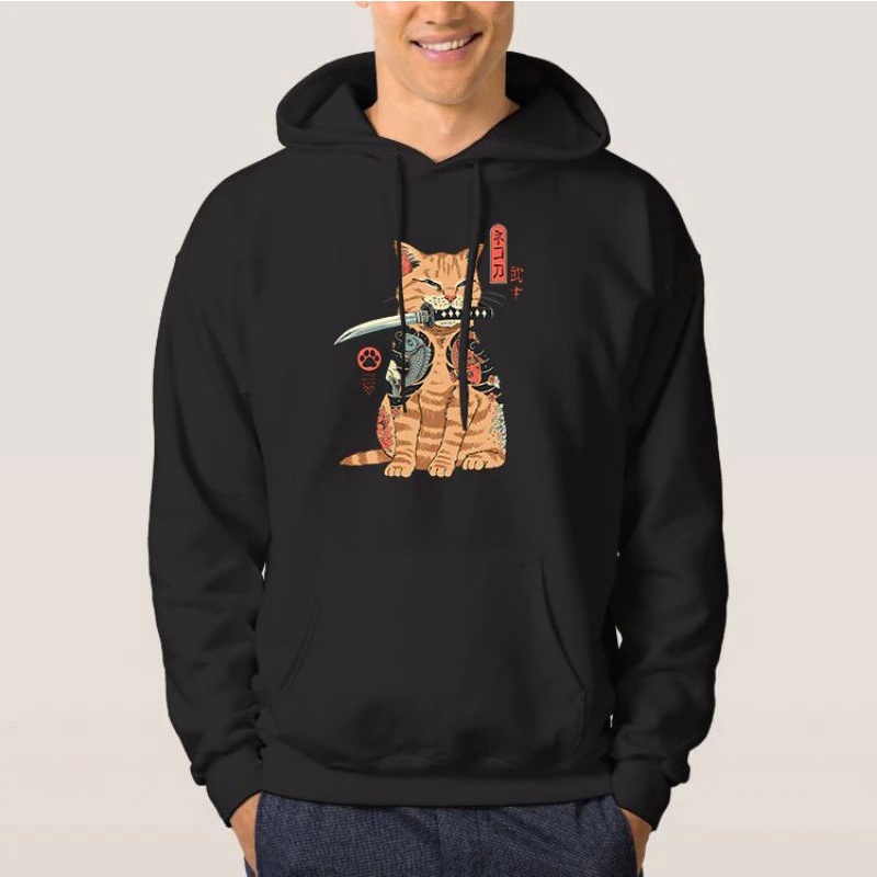 Custom outfit kita - Hoodie samurai cat oversize aesthethic couple