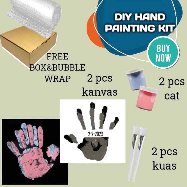 

[IMP46] CAP TANGAN COUPLE | hand painting kit | kanvas painting kit 40