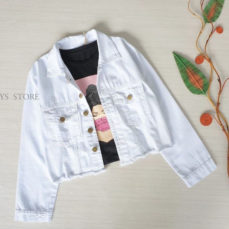 ↑❂❉ Jaket crop wanita-Jaket crop tie dye white-jaket crop Impor-Jaket crop rawis Stock Banyak