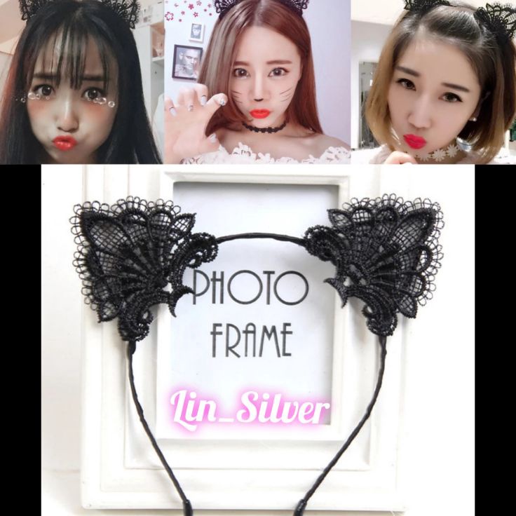 Terbaru 3.3 Bando Kucing / Bando kuping Kucing Renda Hitam Wanita Anak