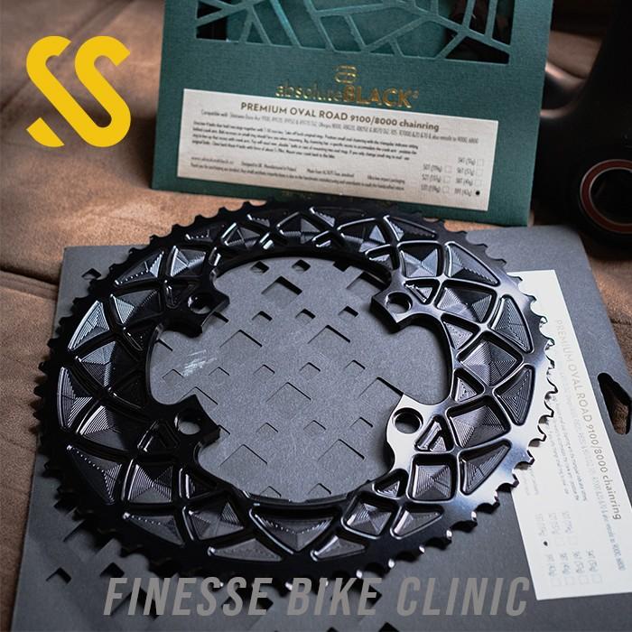 Absolute Black Oval Road 52T 9100-800 Chainring - Shimano
