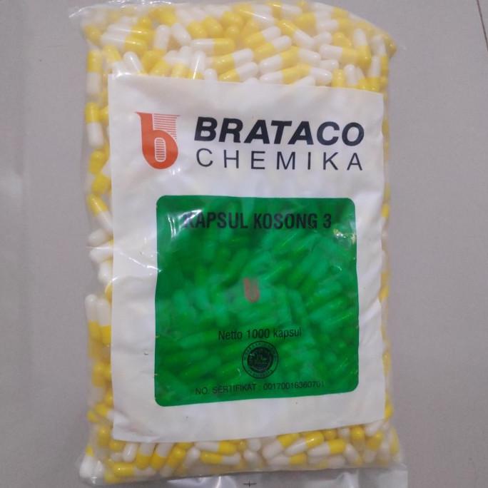 Brataco Cangkang bubuk puyer Kapsul Kosong size: 00 - 0 - 1 - 2 - 3